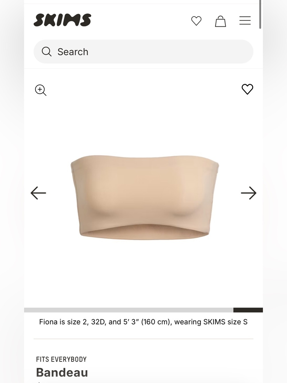 SKIMS Nude Strapless Seamless Bandeau